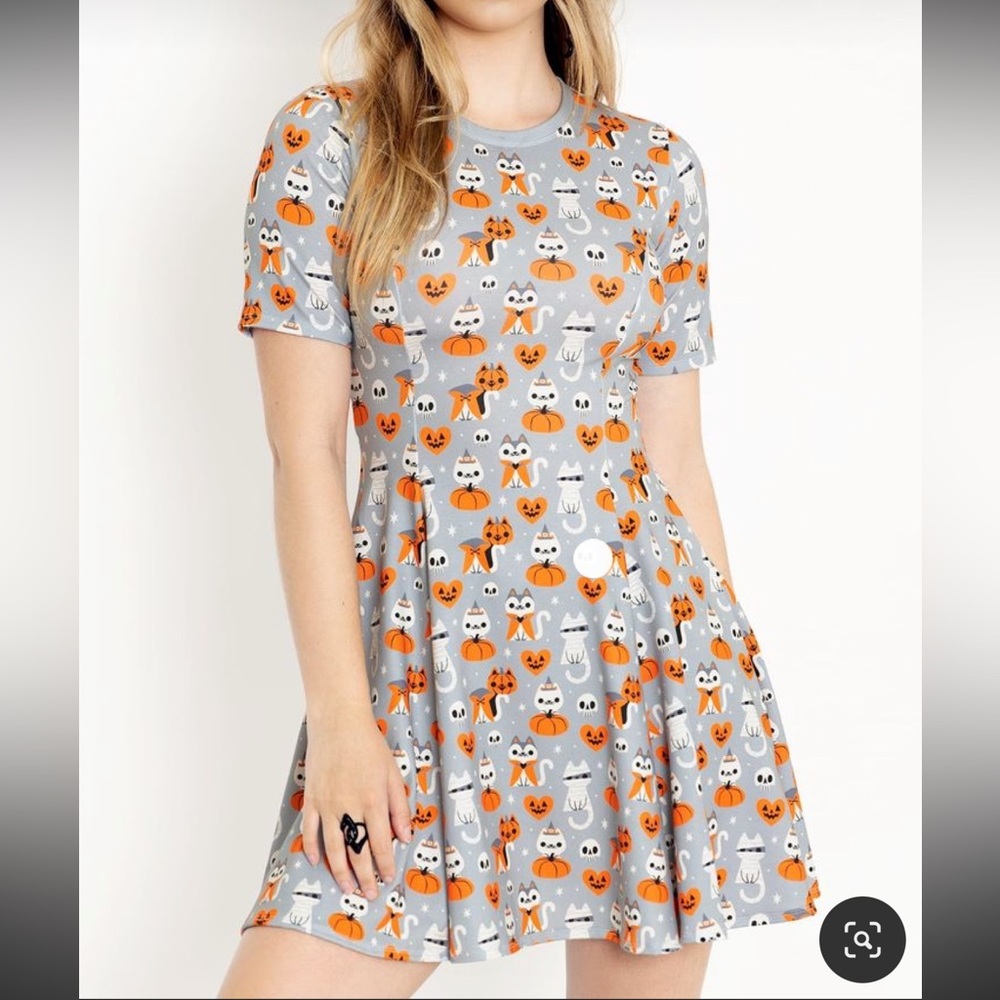 Blackmilk Meowloween Evil Tee Dress Small